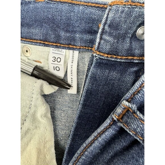 Loft Size 30 10 Womens Jeans Modern Skinny Ankle Stretch Med Wash Mid Ri… - Picture 2 of 4